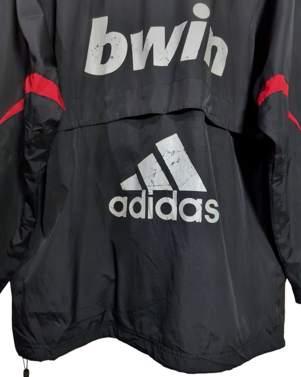 2007-08 AC Milan Adidas Hooded Rain Jacket - (L)