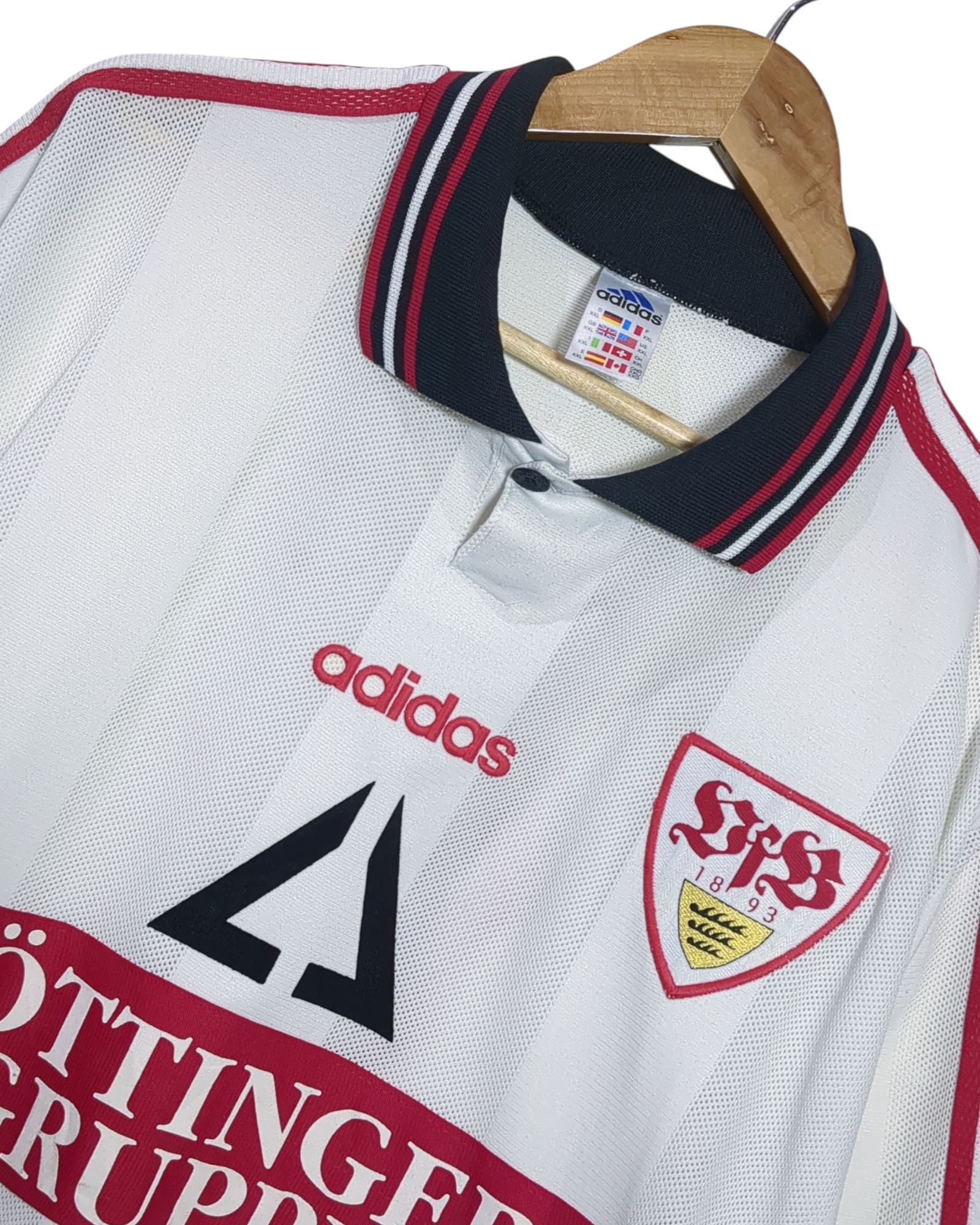 1997-98 Stuttgart Adidas Home Shirt #11 Bobic - (XL)
