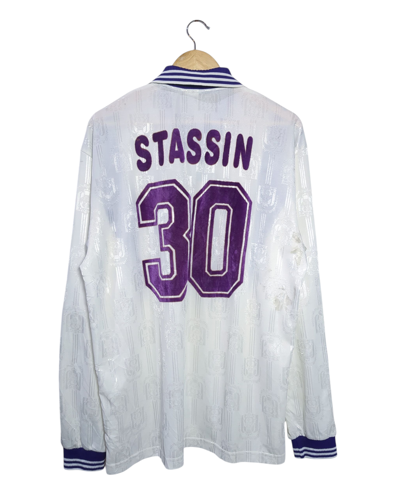 1996-97 Anderlecht Adidas Away L/S Shirt #30 Stassin - (XL)