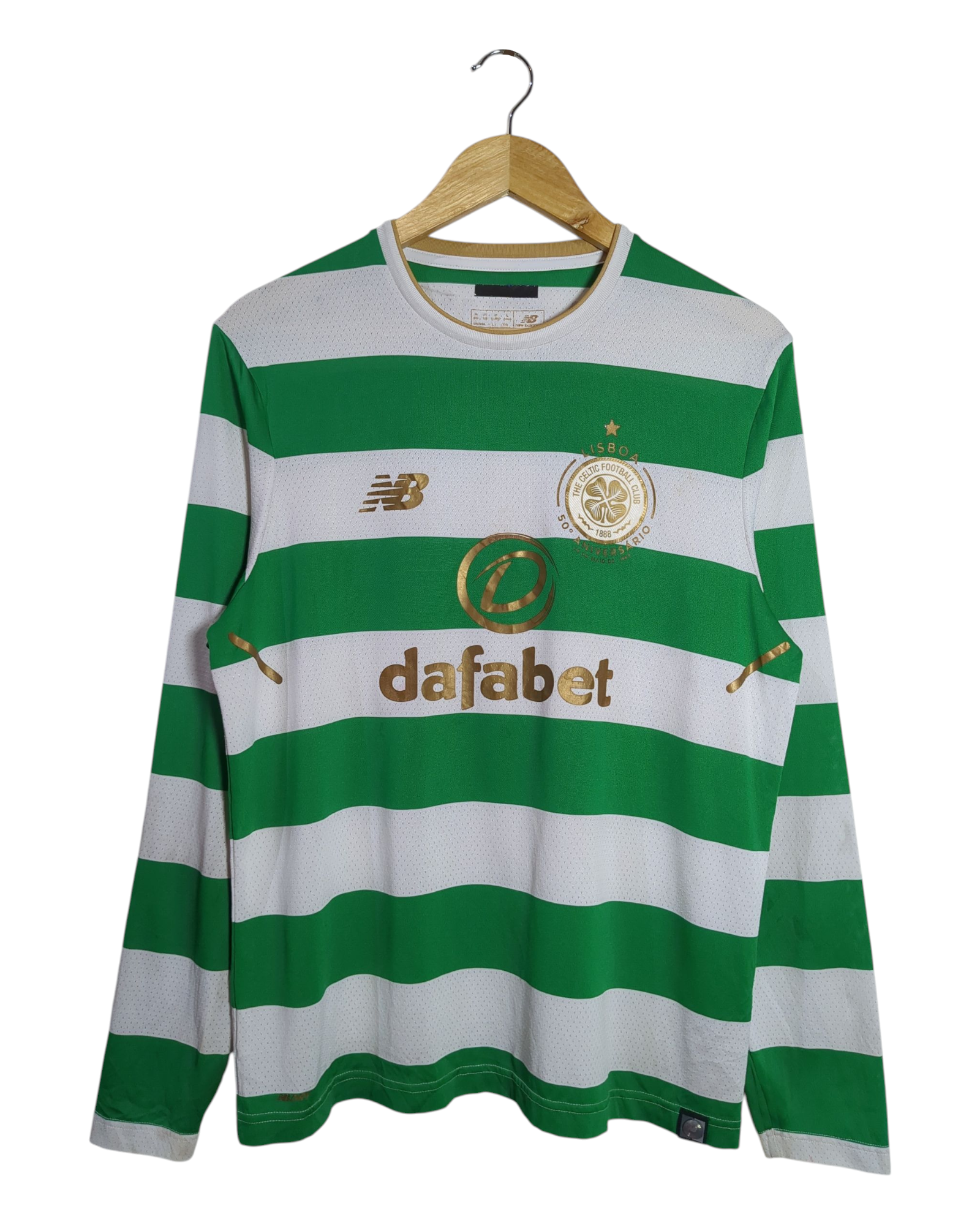 2017-18 Celtic 'Lisbon Lions 50th Anniversary' New Balance Home L/S Shirt #63 Tierney - (M)