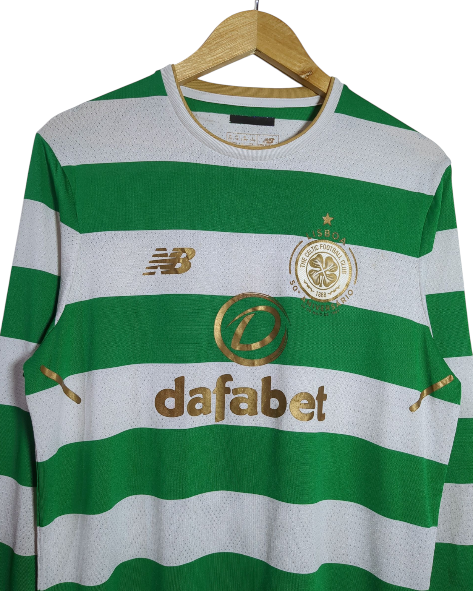 2017-18 Celtic 'Lisbon Lions 50th Anniversary' New Balance Home L/S Shirt #63 Tierney - (M)