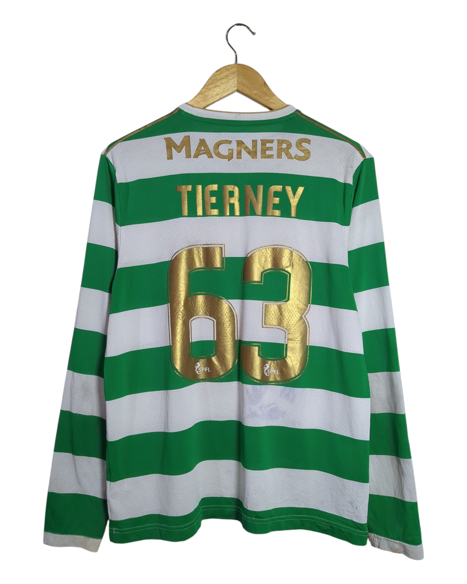 2017-18 Celtic 'Lisbon Lions 50th Anniversary' New Balance Home L/S Shirt #63 Tierney - (M)