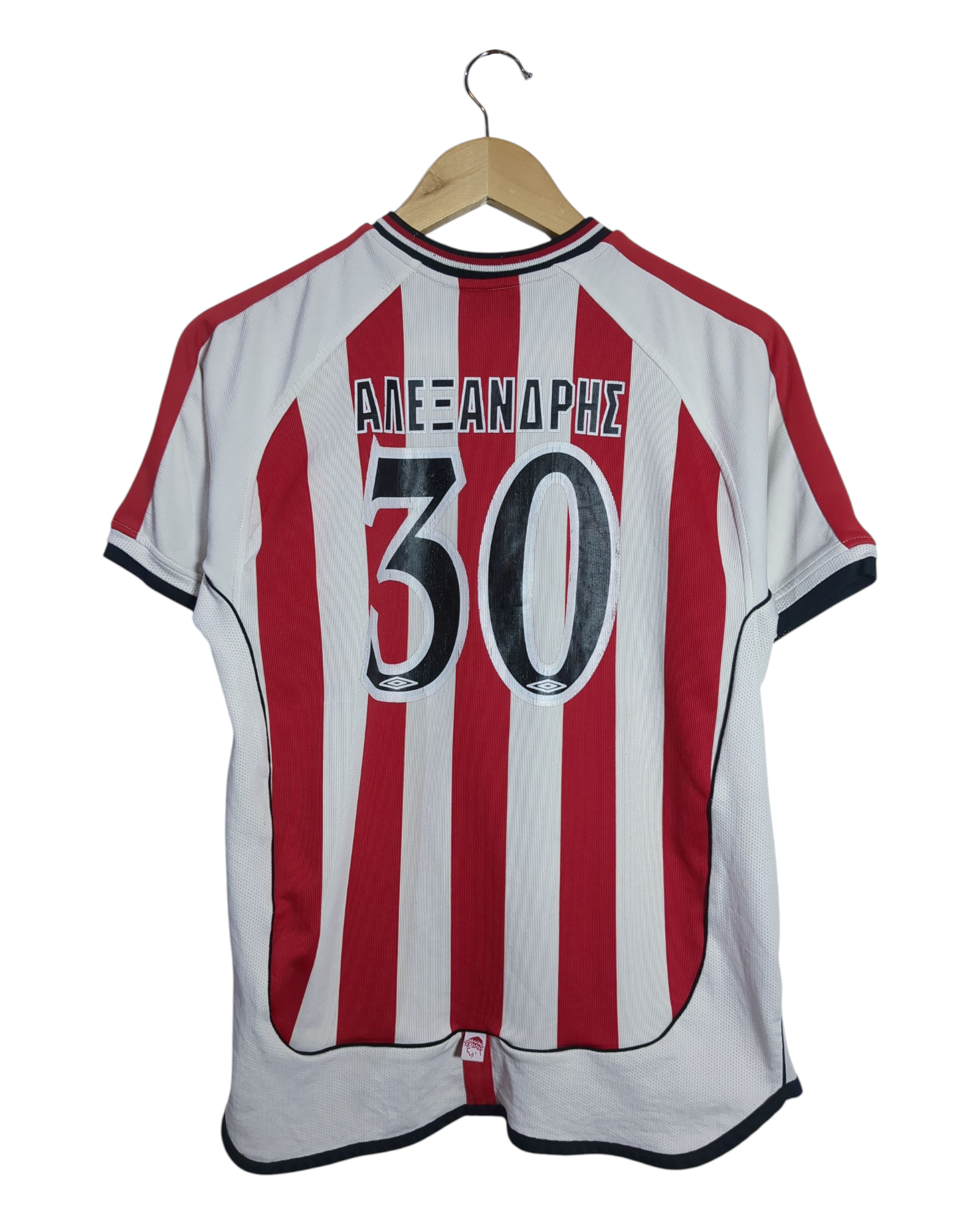 2001-02 Olympiakos Umbro Home Shirt #30 Alexandris - (L.Boys)