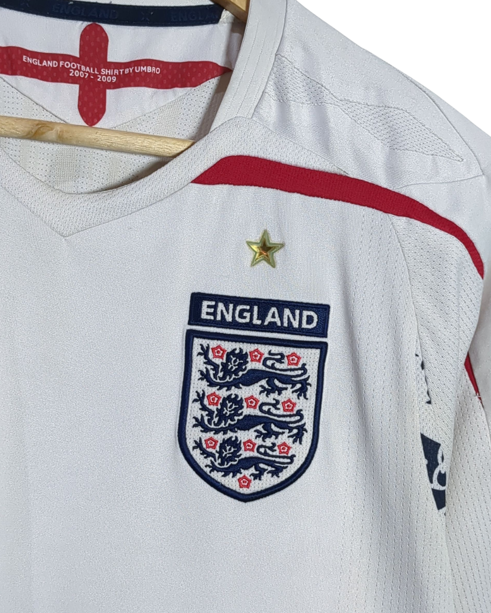 2007-09 England Umbro Home Shirt #9 Rooney - (M)