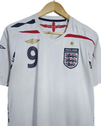 2007-09 England Umbro Home Shirt #9 Rooney - (M)