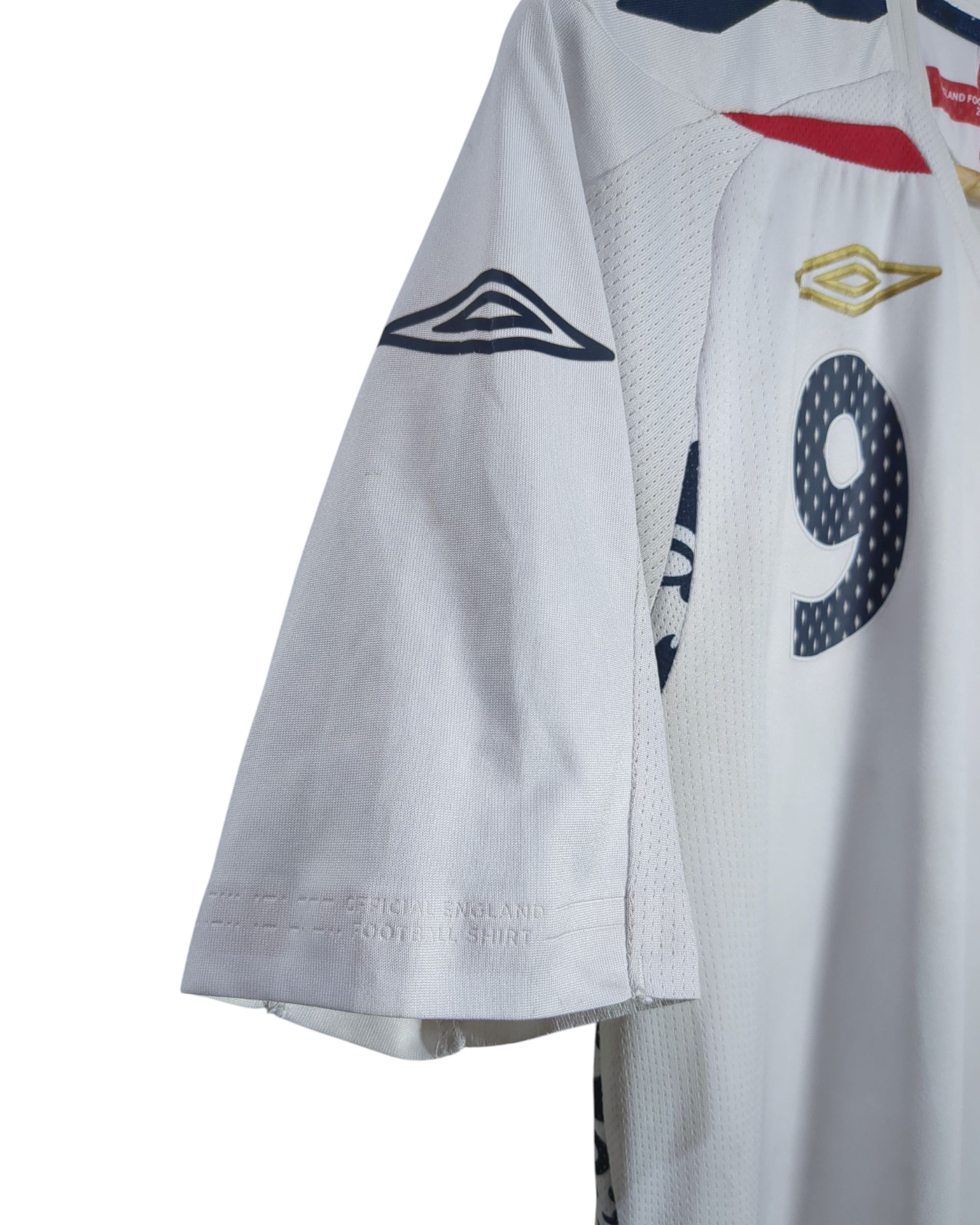 2007-09 England Umbro Home Shirt #9 Rooney - (M)