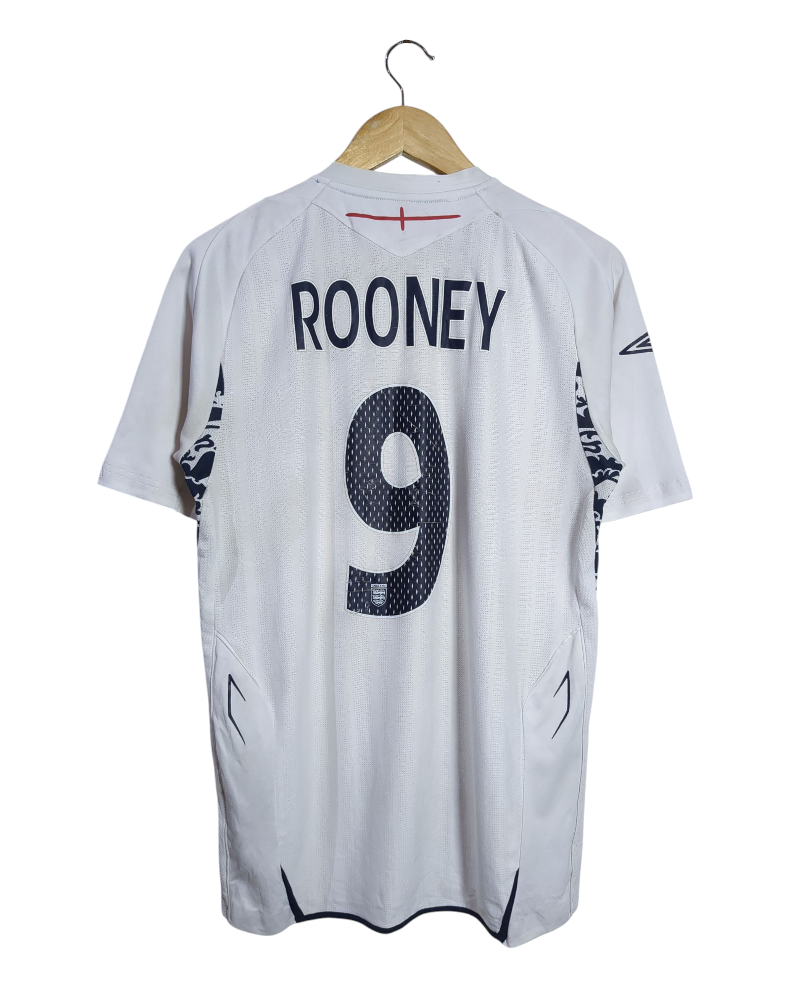 2007-09 England Umbro Home Shirt #9 Rooney - (M)