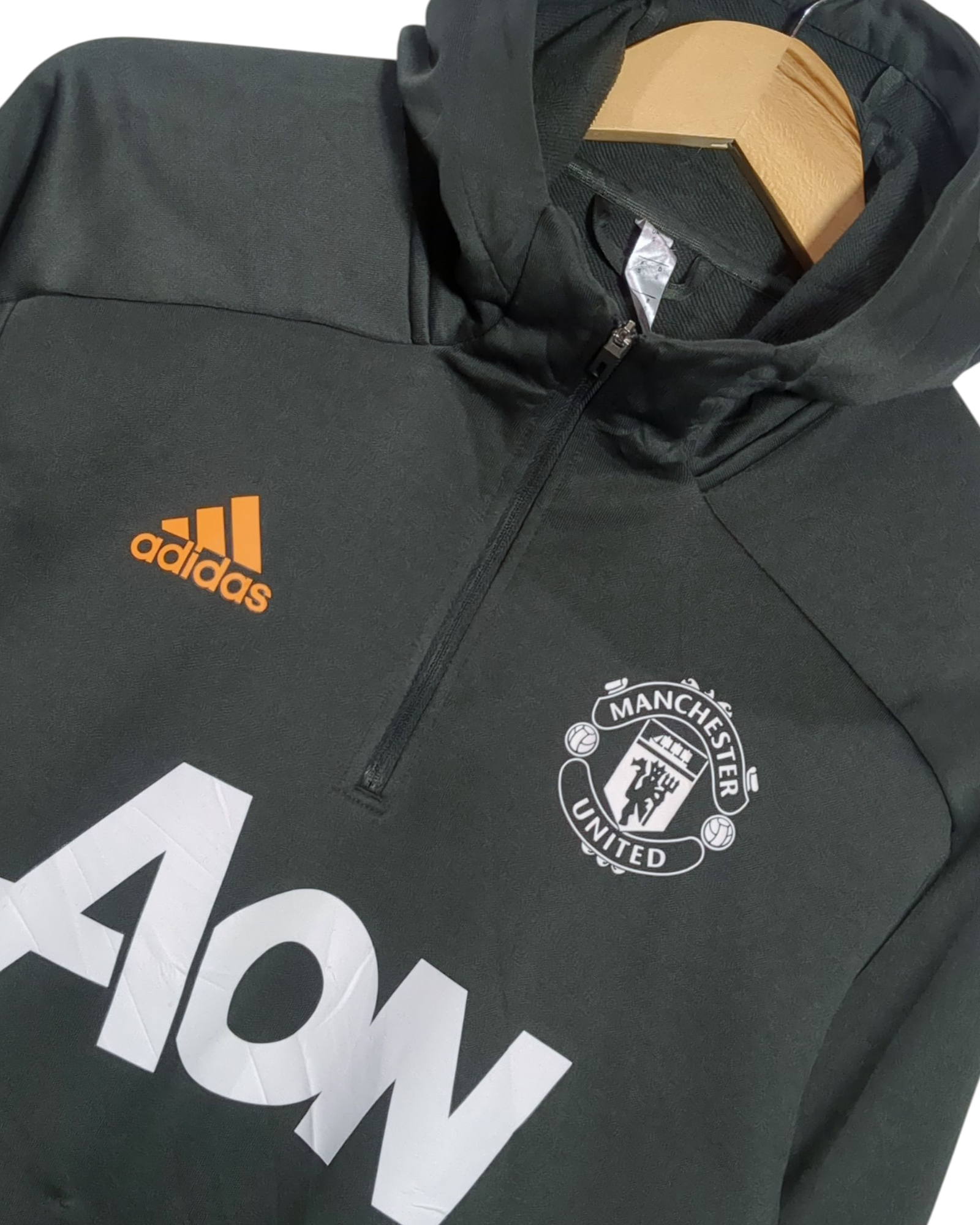 2020-21 Manchester United Adidas 1/4 Zip Hooded Drill Top - (M)