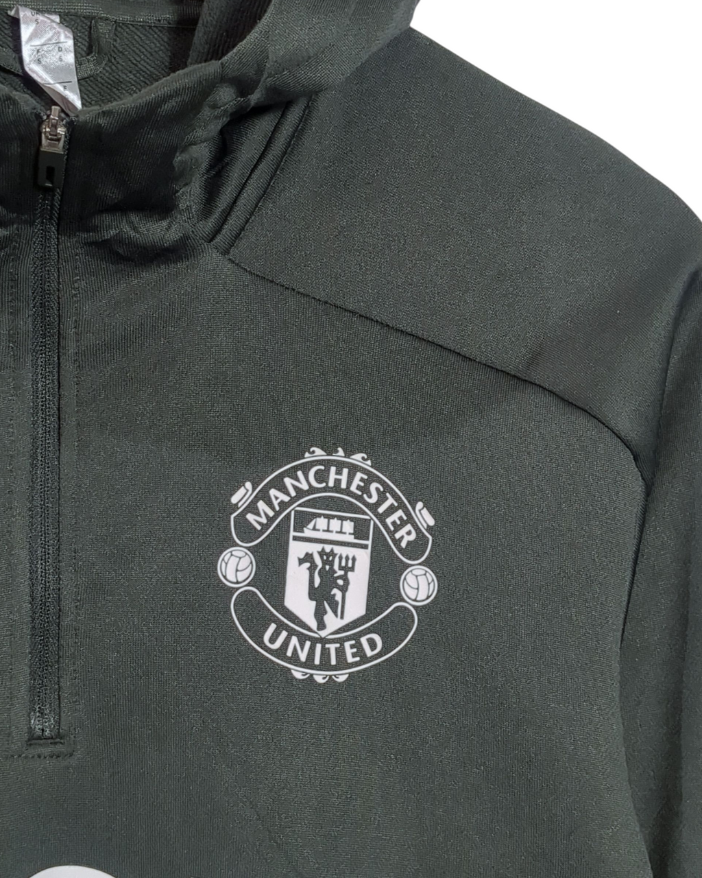 2020-21 Manchester United Adidas 1/4 Zip Hooded Drill Top - (M)