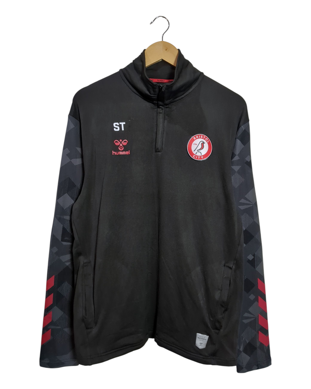 2020-21 Bristol City Hummel Player Issue 1/4 Zip Drill Top - (L)