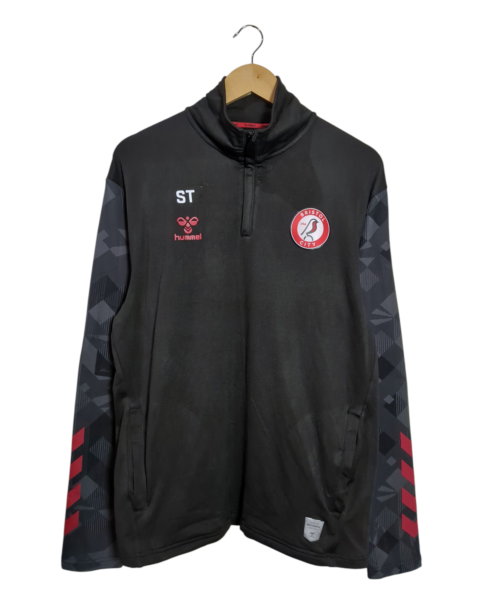 2020-21 Bristol City Hummel Player Issue 1/4 Zip Drill Top - (L)