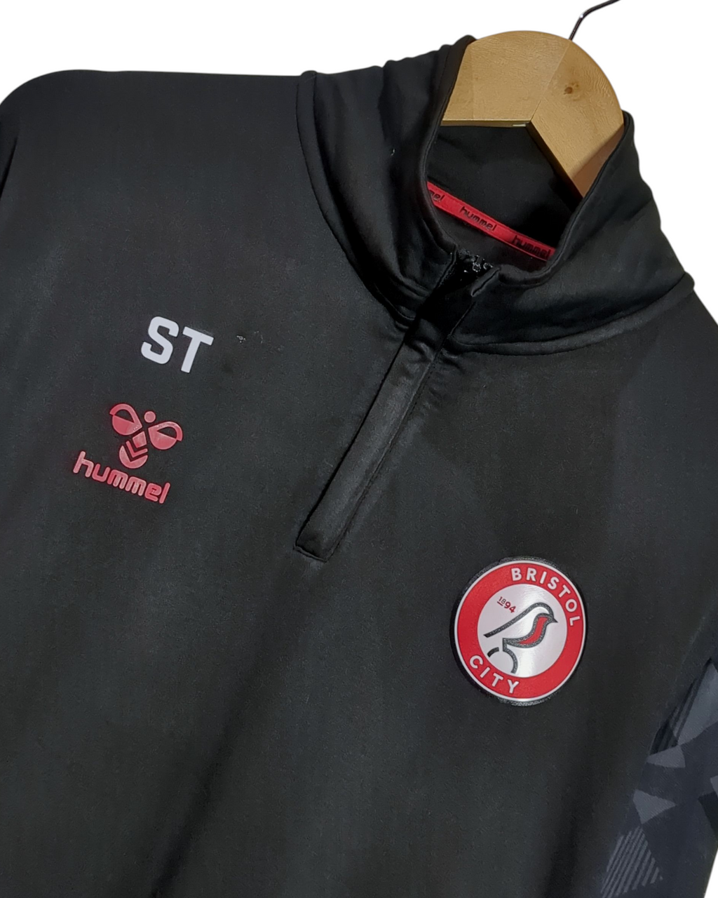 2020-21 Bristol City Hummel Player Issue 1/4 Zip Drill Top - (L)