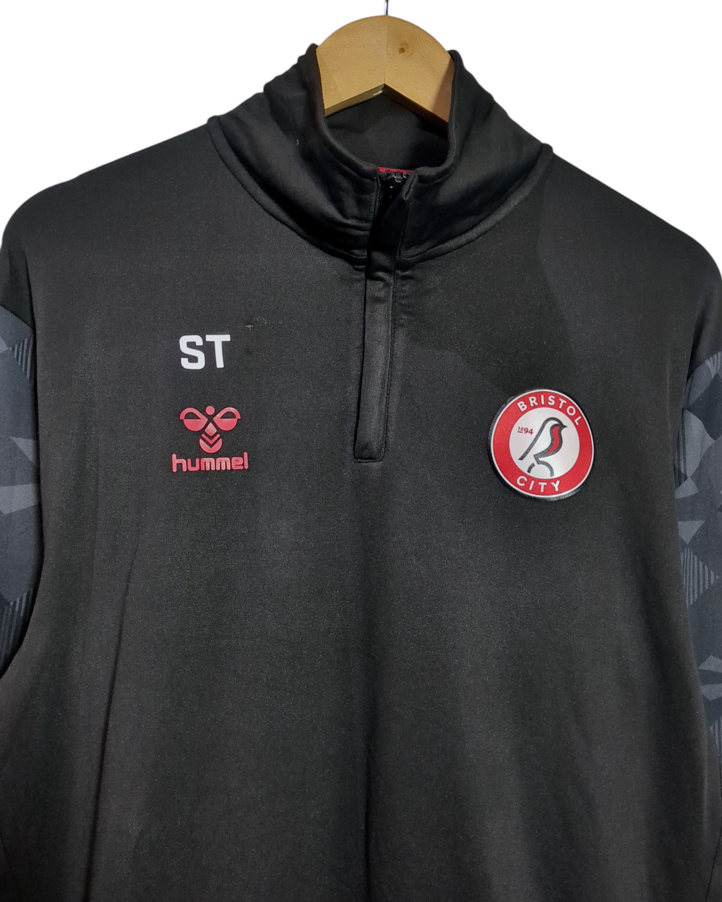 2020-21 Bristol City Hummel Player Issue 1/4 Zip Drill Top - (L)