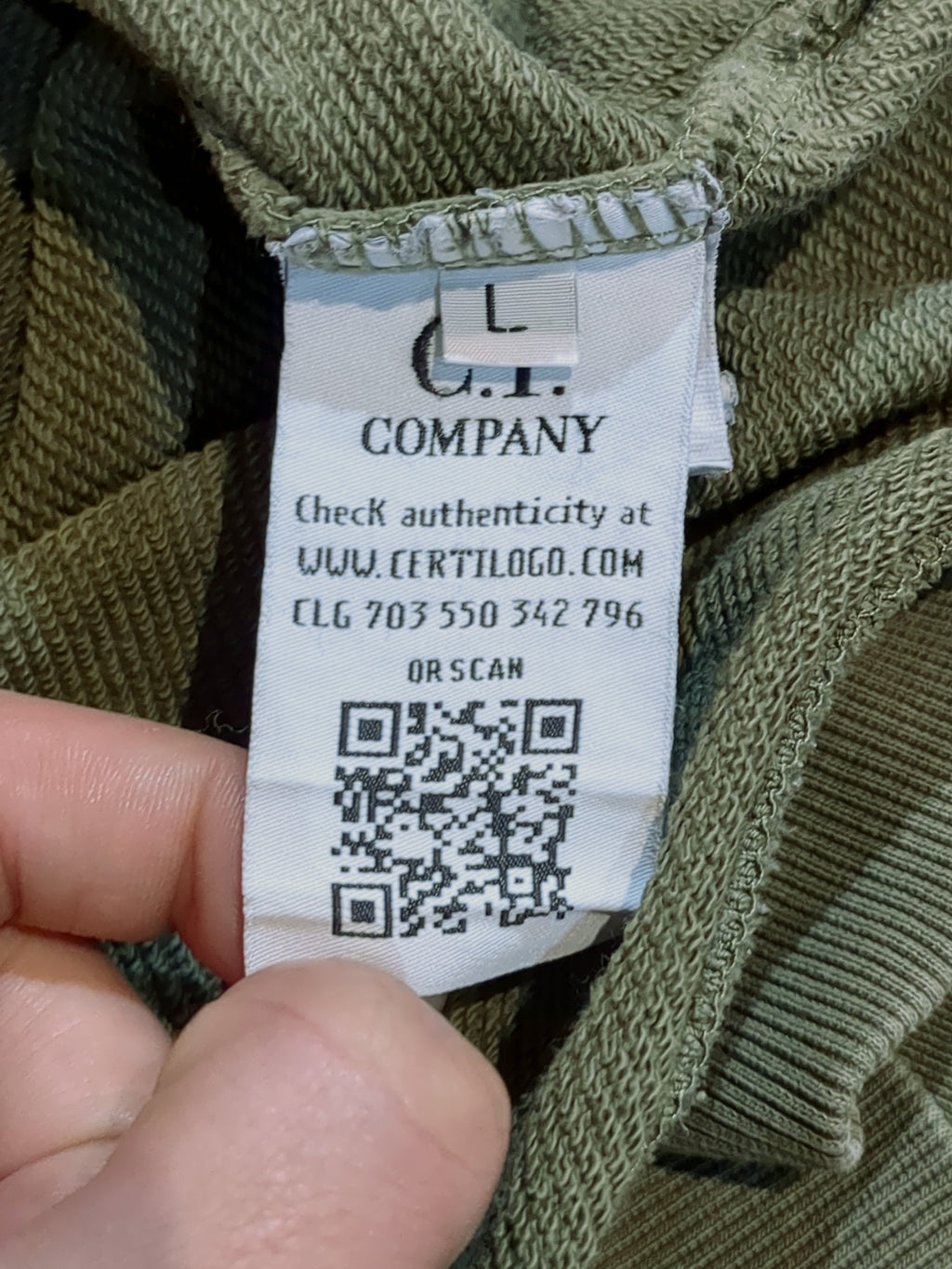 CP Company Diagonal Fleece Lens Hoodie - (L)