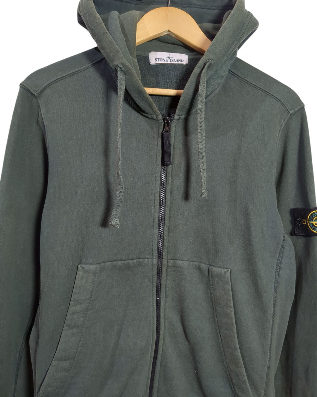 Stone Island Garment Dyed Zip Up Hoodie - (L)