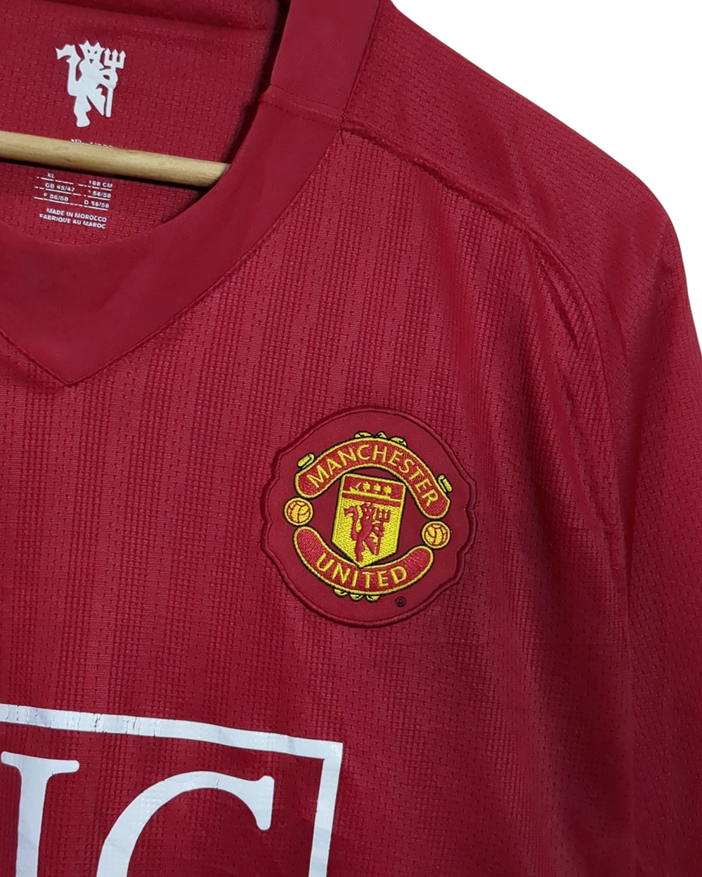 2007-09 Manchester United Nike Champions Home Shirt #15 Vidic - (XL)