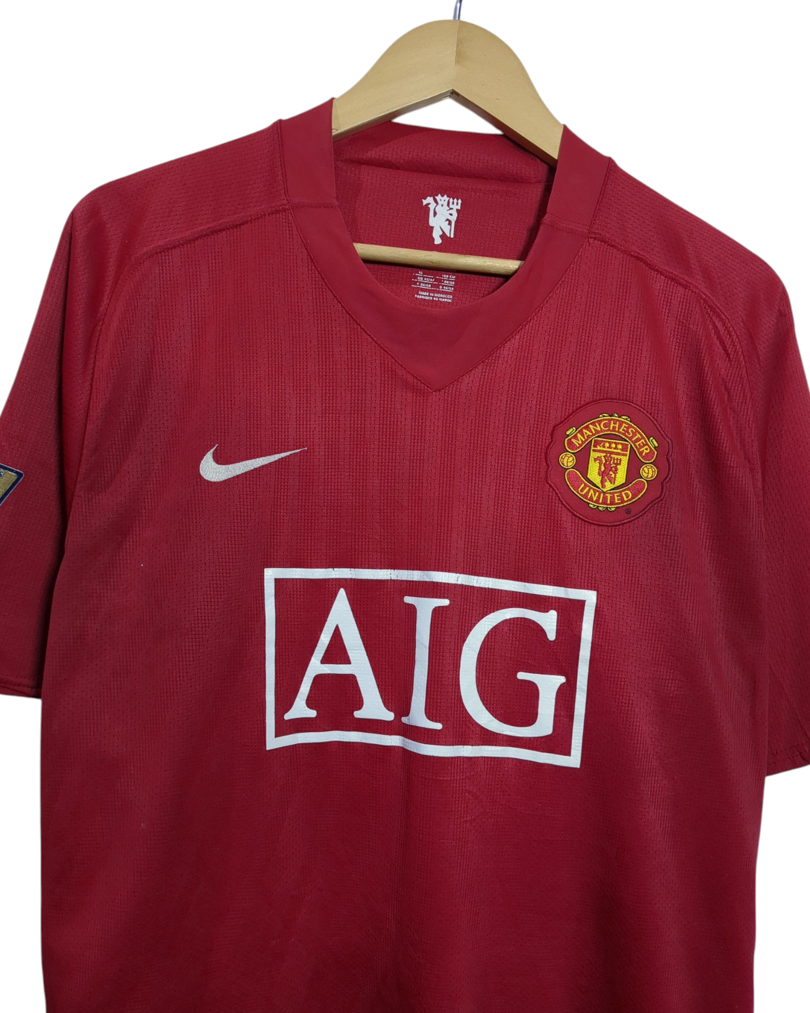 2007-09 Manchester United Nike Champions Home Shirt #15 Vidic - (XL)