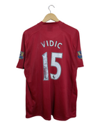 2007-09 Manchester United Nike Champions Home Shirt #15 Vidic - (XL)