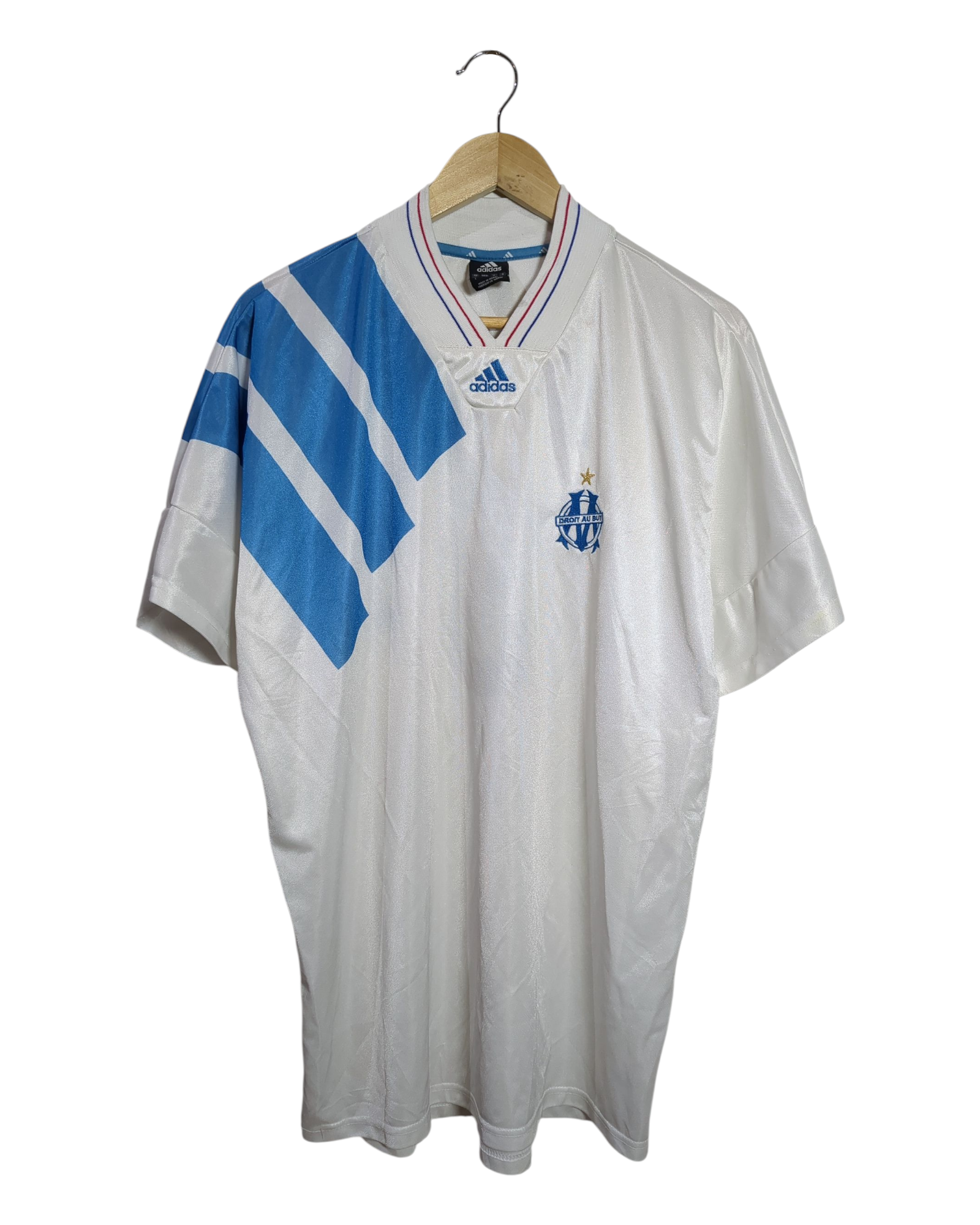 2002 Olympique Marseille Adidas 1992-93 Retro Home Shirt #8 Waddle - (XL)
