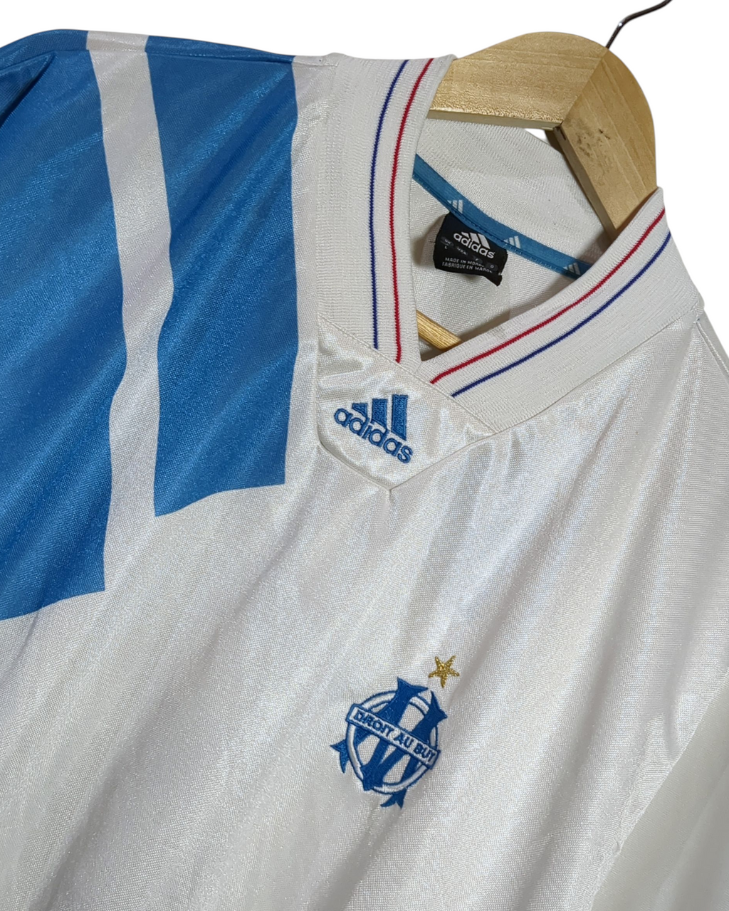 2002 Olympique Marseille Adidas 1992-93 Retro Home Shirt #8 Waddle - (XL)