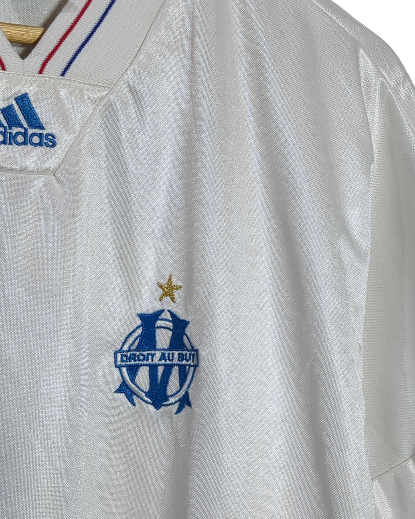 2002 Olympique Marseille Adidas 1992-93 Retro Home Shirt #8 Waddle - (XL)