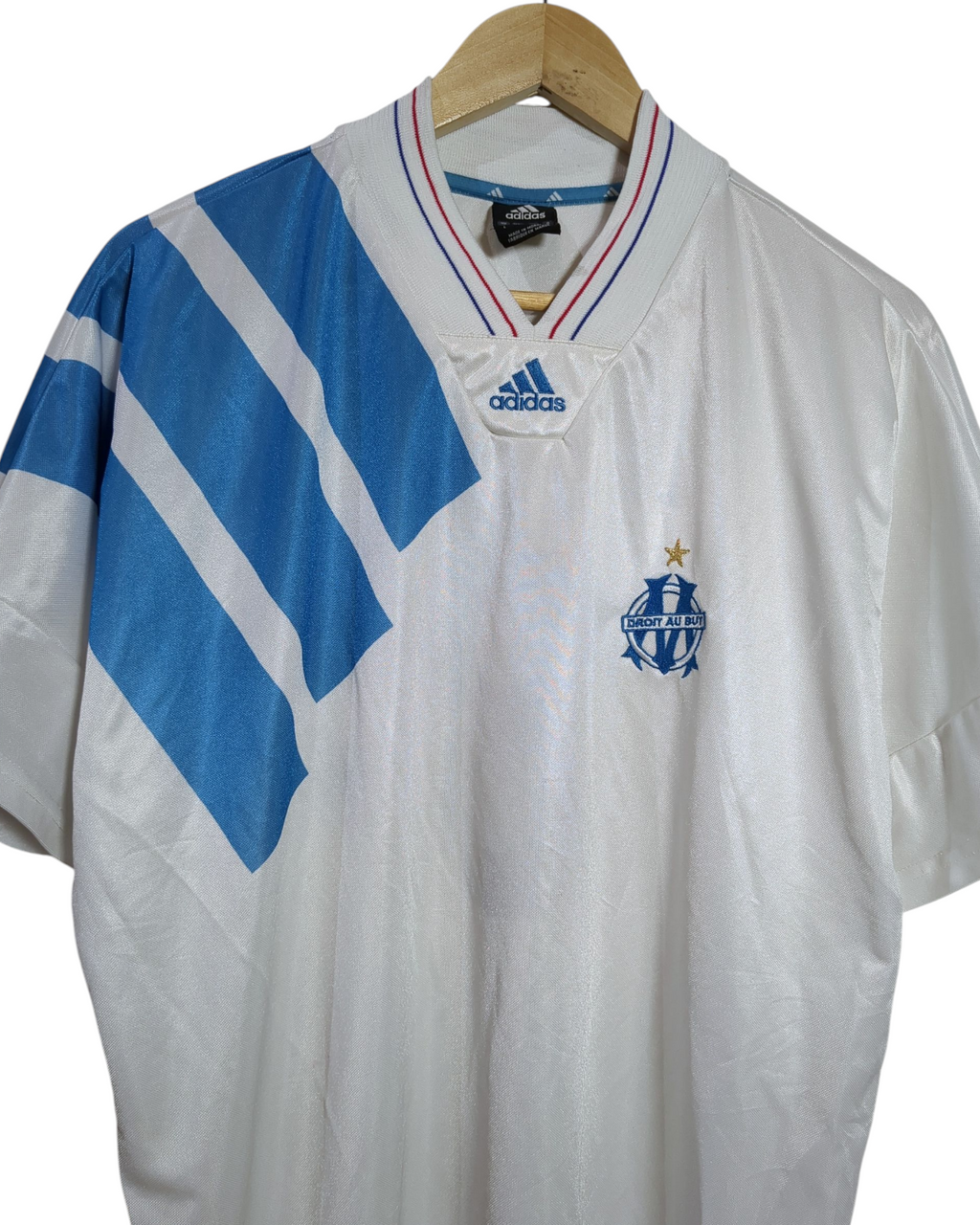 2002 Olympique Marseille Adidas 1992-93 Retro Home Shirt #8 Waddle - (XL)