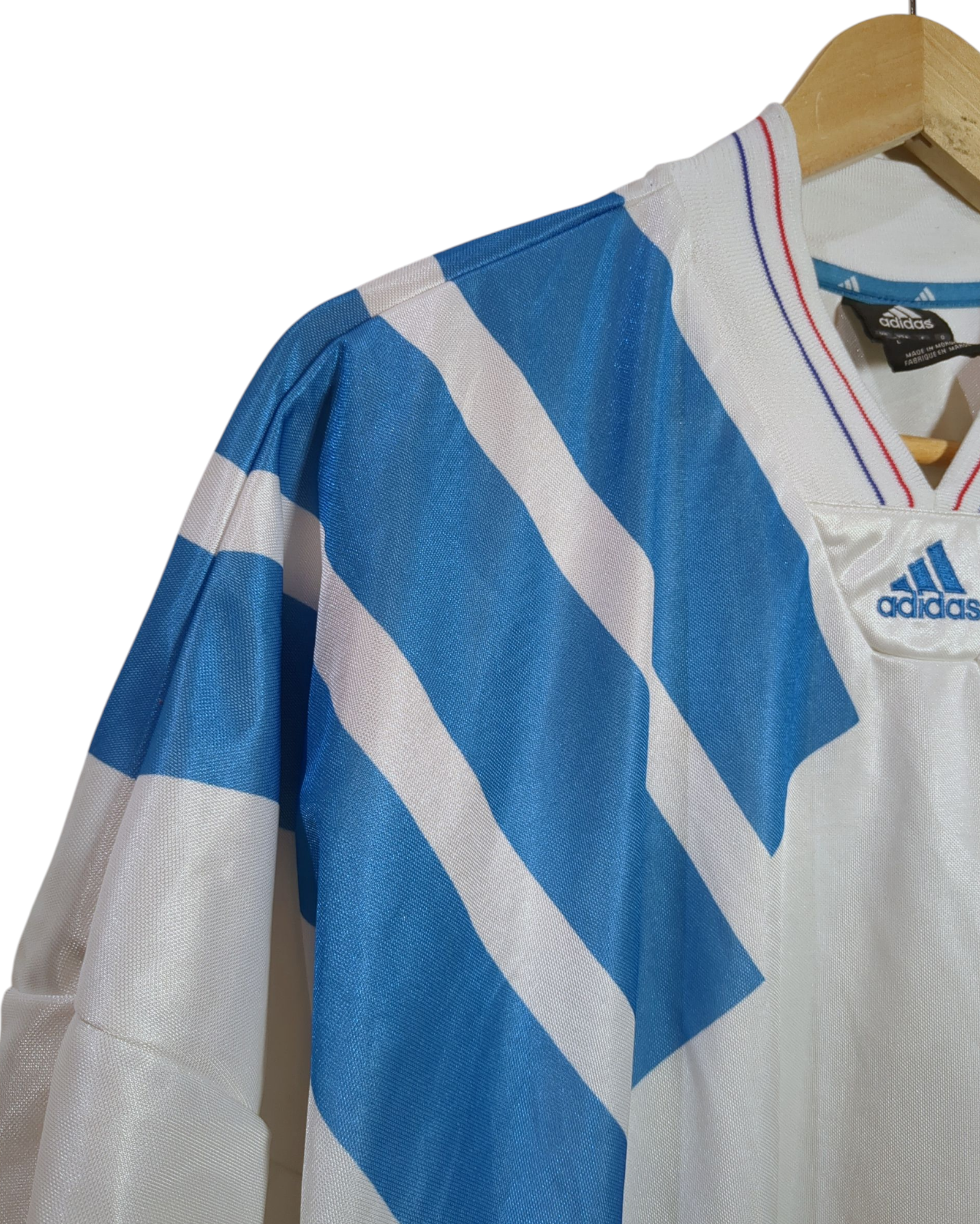 2002 Olympique Marseille Adidas 1992-93 Retro Home Shirt #8 Waddle - (XL)