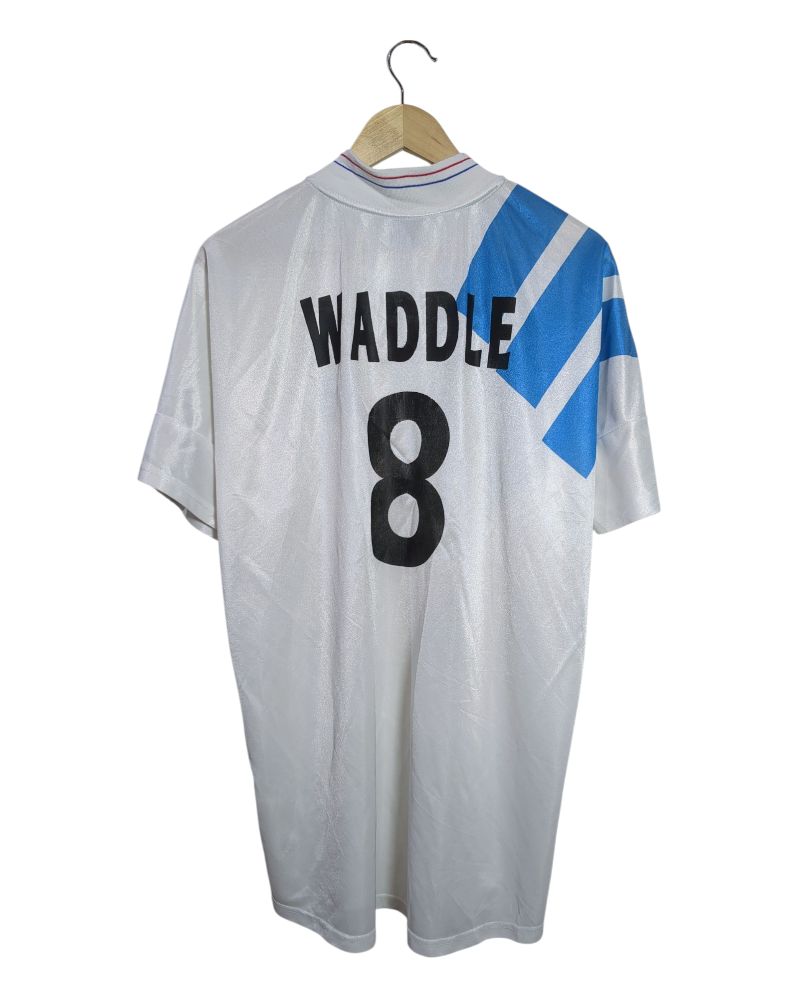 2002 Olympique Marseille Adidas 1992-93 Retro Home Shirt #8 Waddle - (XL)
