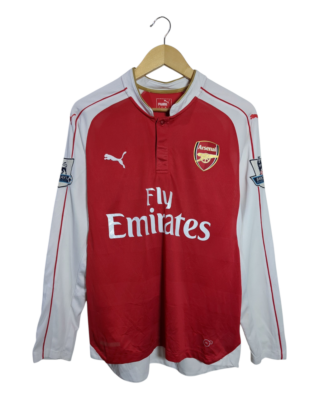 2015-16 Arsenal Puma Home L/S Shirt #17 Sanchez - (M)