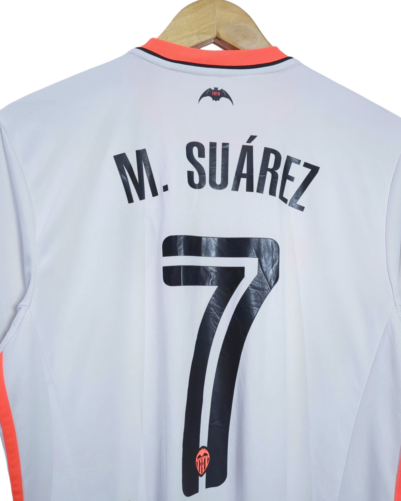 2016-17 Valencia Adidas Home Shirt #7 M.Suarez - (M)