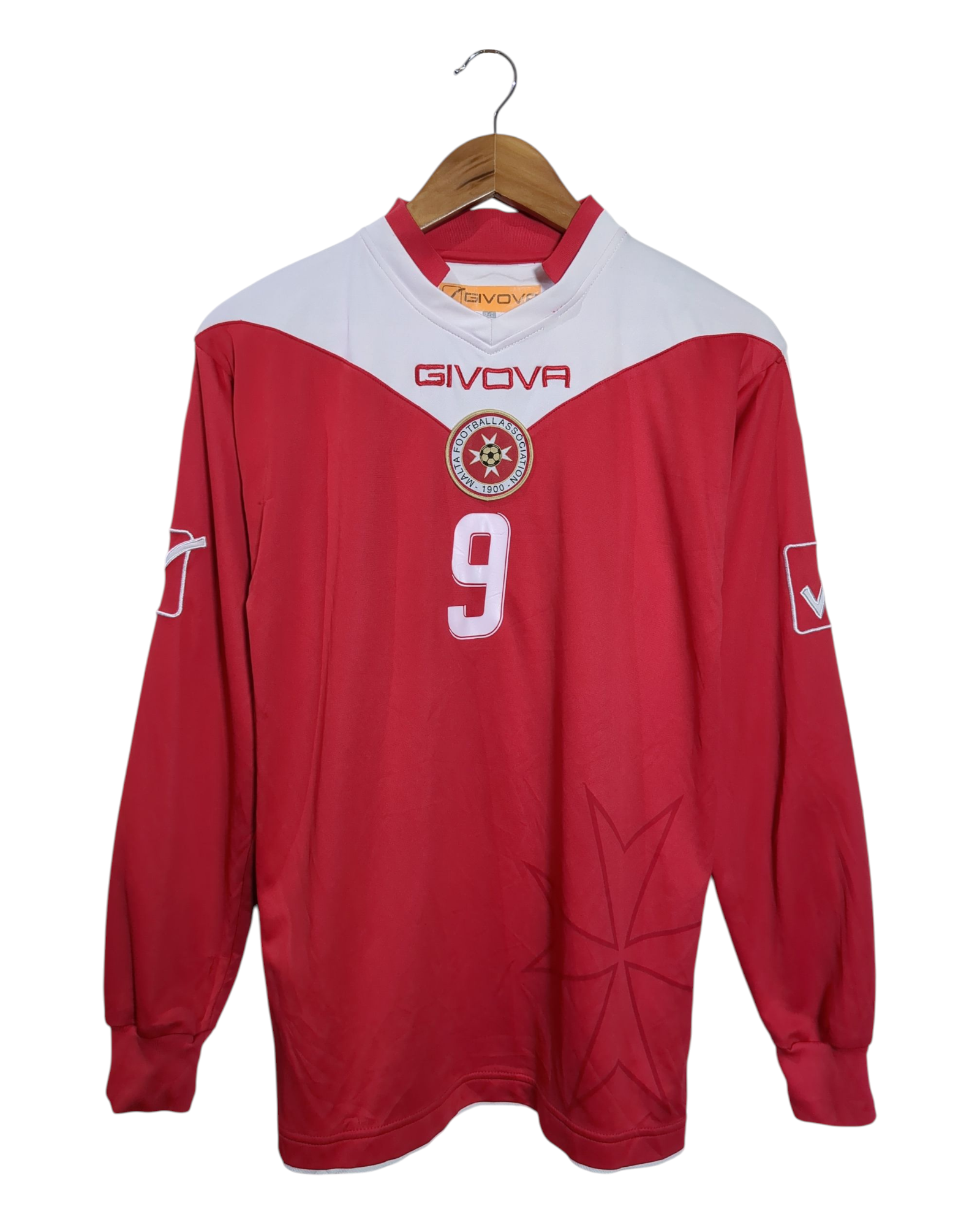 2012-14 Malta Givova Match Issue Home L/S Shirt #9 - (S)