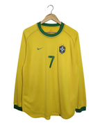 2000-02 Brazil Nike Home L/S Shirt #7 - (L)