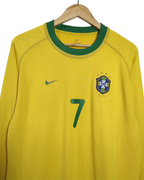 2000-02 Brazil Nike Home L/S Shirt #7 - (L)