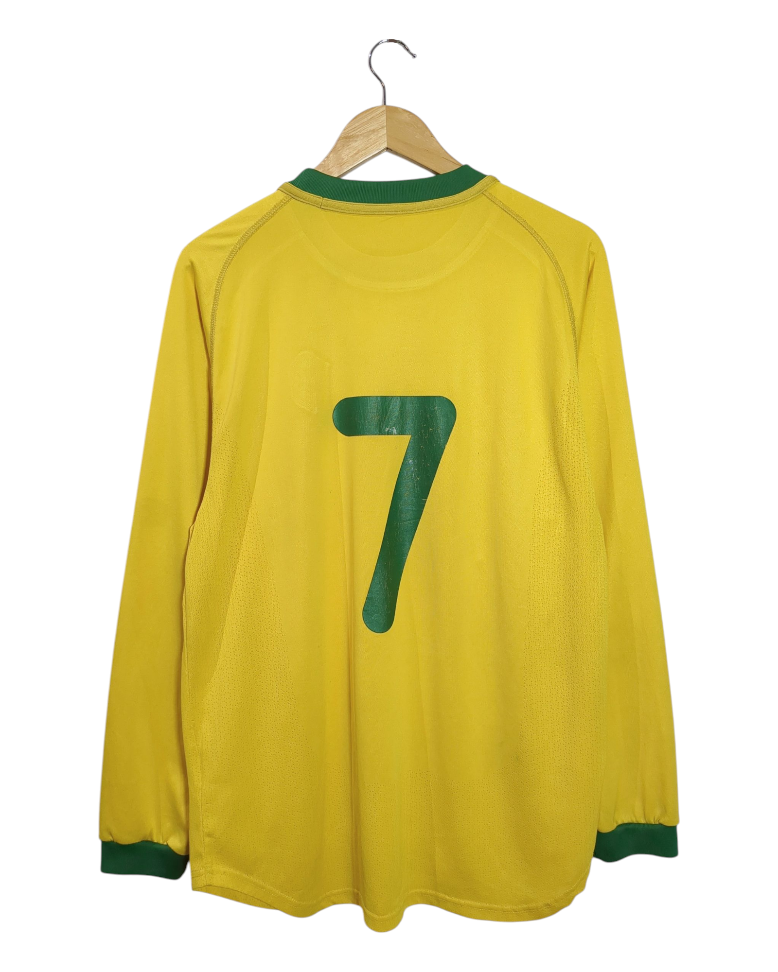 2000-02 Brazil Nike Home L/S Shirt #7 - (L)