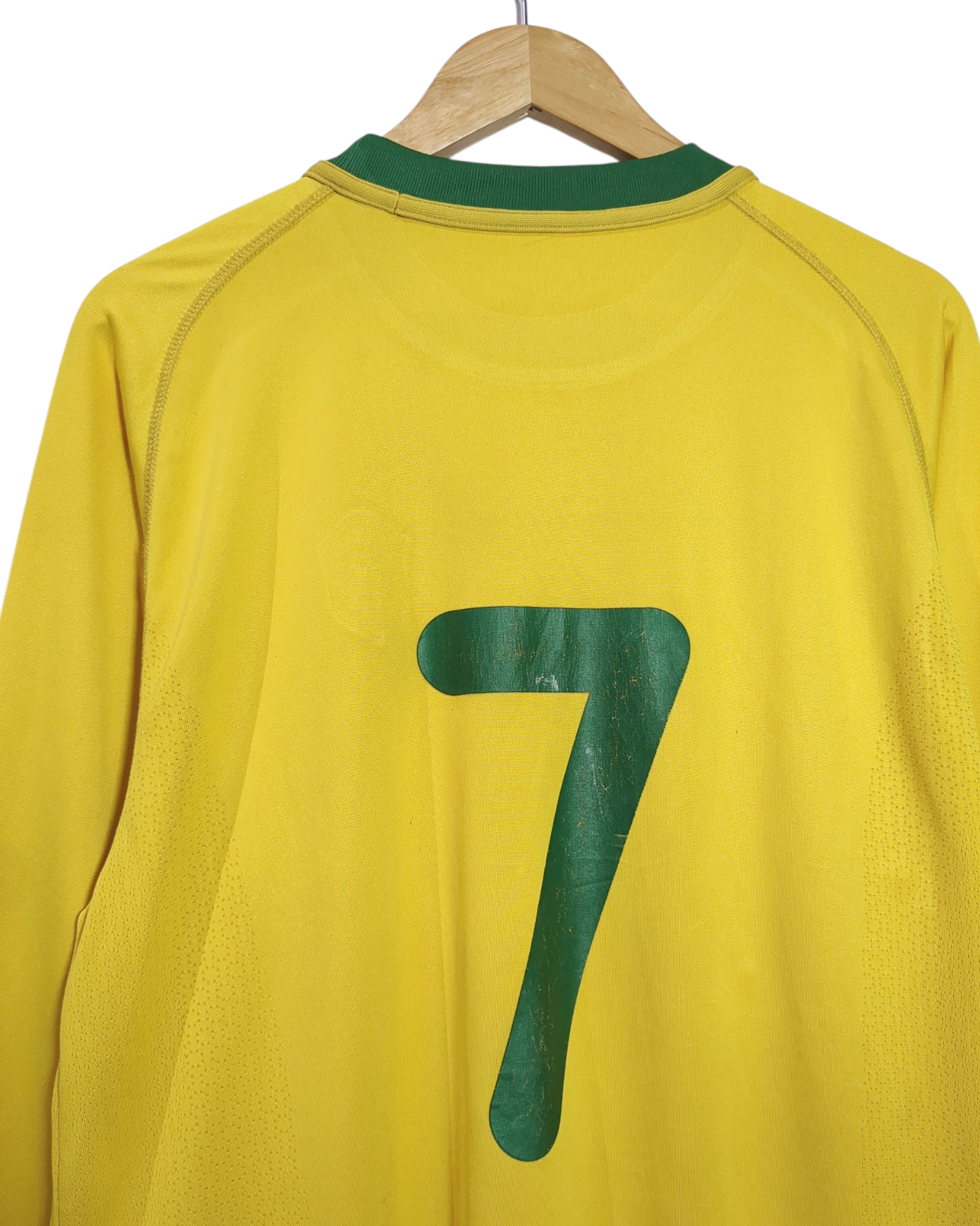 2000-02 Brazil Nike Home L/S Shirt #7 - (L)