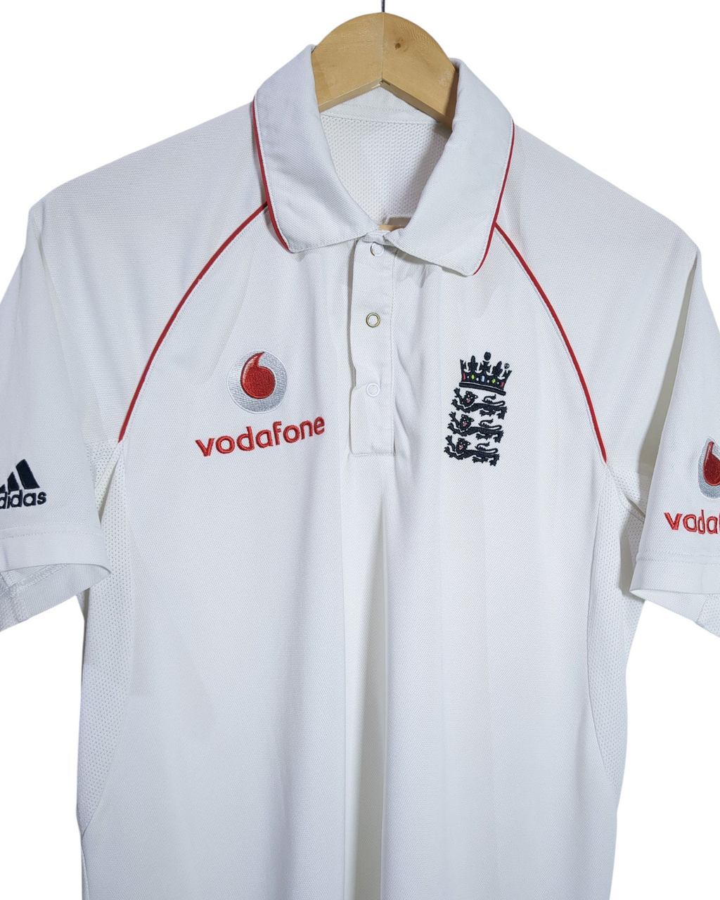 2008-10 England Cricket Adidas Test Shirt - (M)