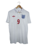 2009-10 England Umbro Home Shirt #9 - (M)