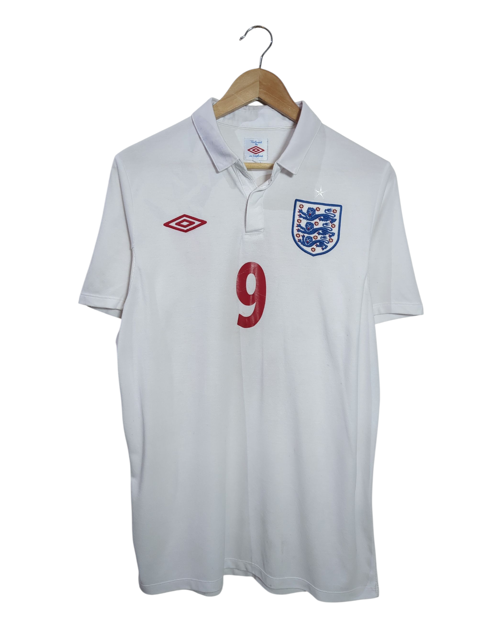 2009-10 England Umbro Home Shirt #9 - (M)