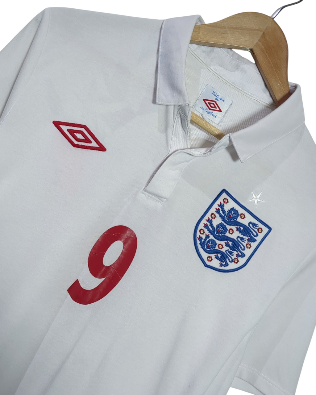 2009-10 England Umbro Home Shirt #9 - (M)