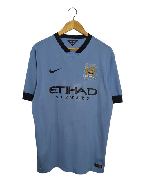 2014-15 Manchester City Nike Home Shirt #16 Kun Aguero - (L)
