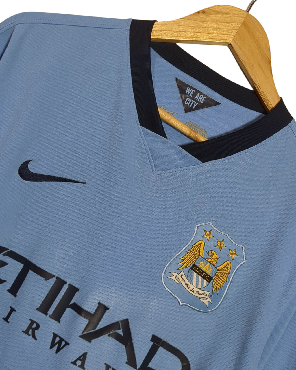 2014-15 Manchester City Nike Home Shirt #16 Kun Aguero - (L)