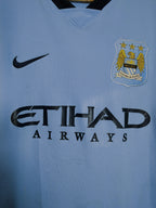 2014-15 Manchester City Nike Home Shirt #16 Kun Aguero - (L)