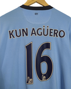 2014-15 Manchester City Nike Home Shirt #16 Kun Aguero - (L)