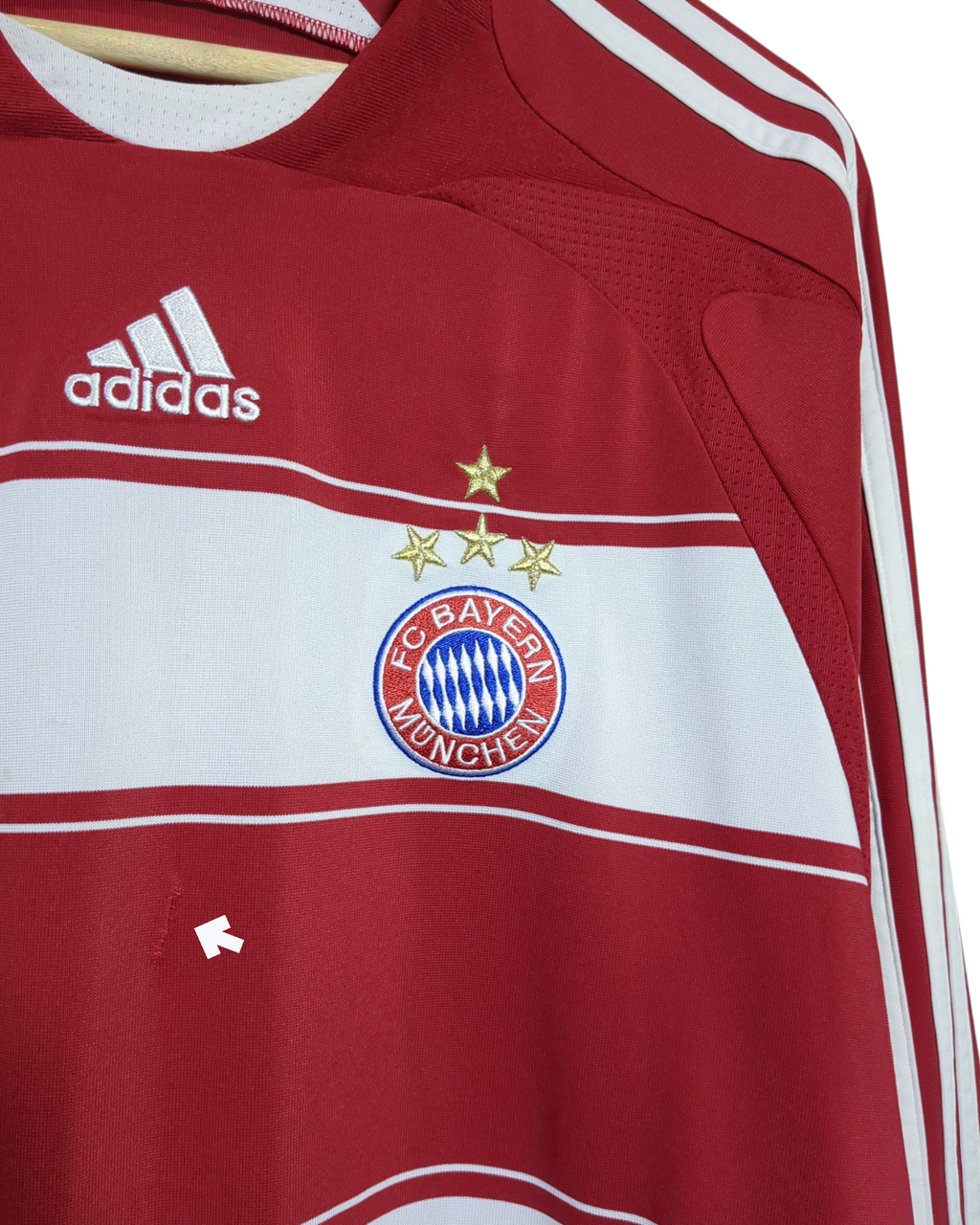 2007-08 Bayern Munich Adidas Player Issue Home L/S Shirt - (XL)