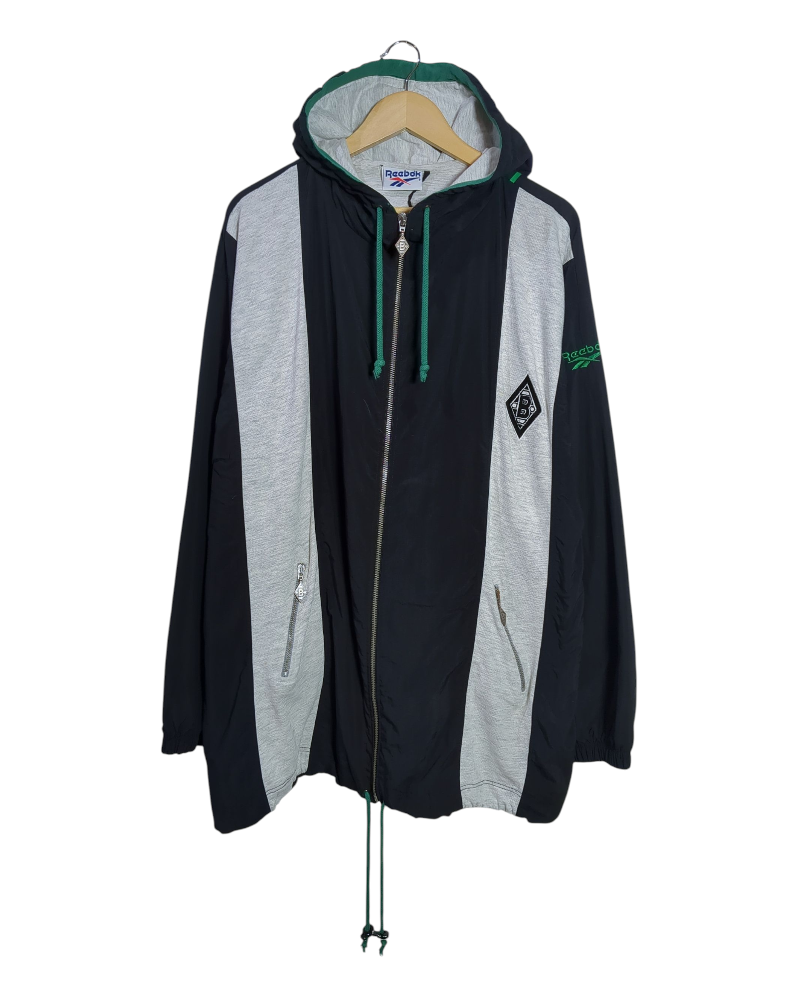 1995-96 Borussia Monchengladbach Reebok Hooded Track Jacket - (L)