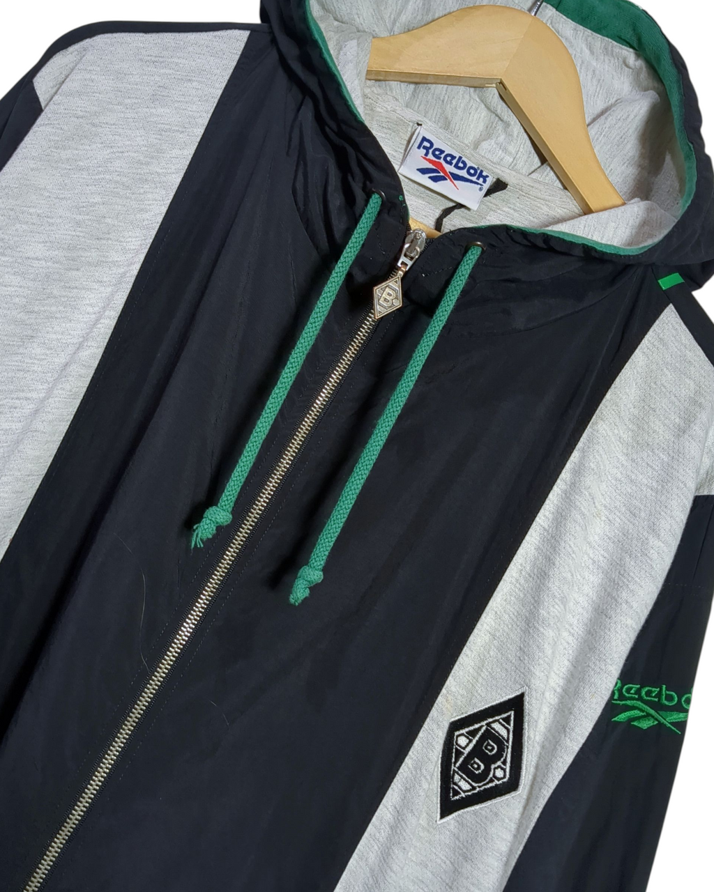 1995-96 Borussia Monchengladbach Reebok Hooded Track Jacket - (L)