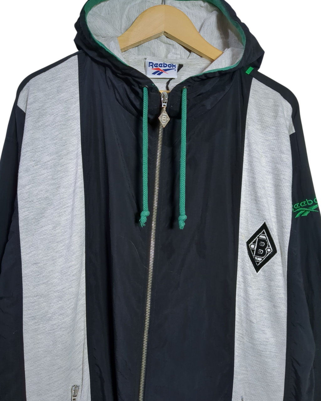 1995-96 Borussia Monchengladbach Reebok Hooded Track Jacket - (L)