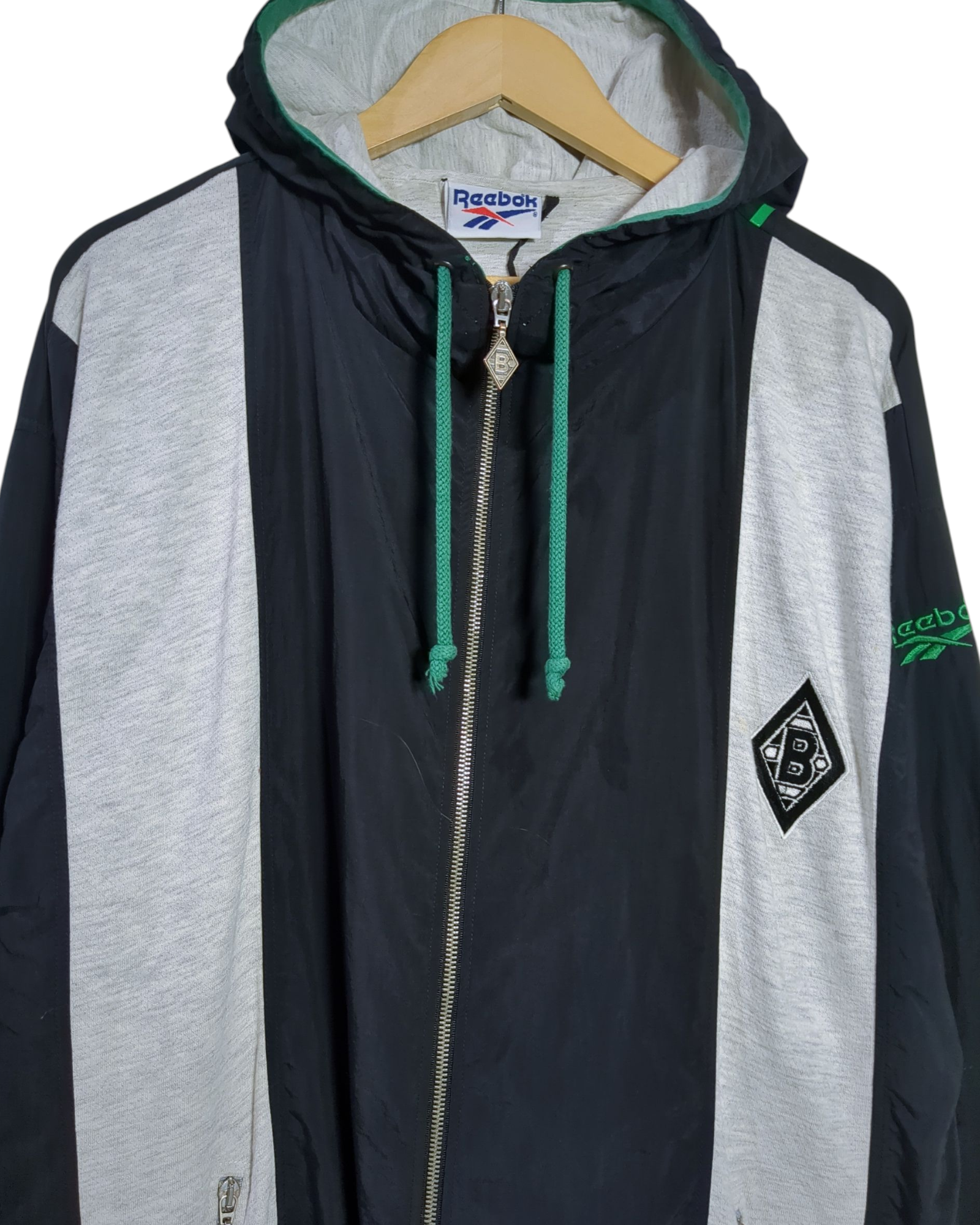 1995-96 Borussia Monchengladbach Reebok Hooded Track Jacket - (L)