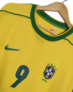 1998-00 Brazil Nike Home Shirt #9 Ronaldo - (L)
