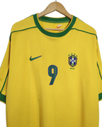 1998-00 Brazil Nike Home Shirt #9 Ronaldo - (L)
